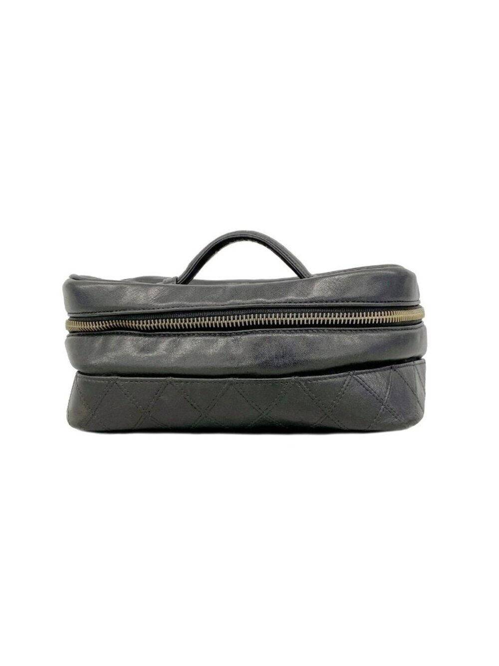 Chanel Vanity Bag Bicolor Lambskin Black Gold